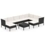 Gartenmöbel-Set 10 Stück schwarze synthetische Rattankissen von vidaXL, Gartensets - Ref: Foro24-3094436, Preis: 861,90 €, Ra...
