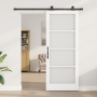 Puerta Deslizante con Kit de Herrajes 'ORKDAL'Madera Sólida Blanca y Vidrio de , Puertas para el hogar - Ref: Foro24-3332006,...
