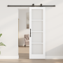 Puerta Deslizante con Juego de Herrajes 'ORKDAL'Madera Sólida Blanca y Vidrio de , Puertas para el hogar - Ref: Foro24-333201...
