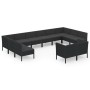 Gartenmöbel Set 12 Stück und Kissen Kunststoff Rattan schwarz von vidaXL, Gartensets - Ref: Foro24-3094625, Preis: 993,12 €, ...