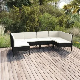 6-piece garden furniture set and black synthetic rattan cushions by vidaXL, Garden sets - Ref: Foro24-3094588, Price: 468,69 ...