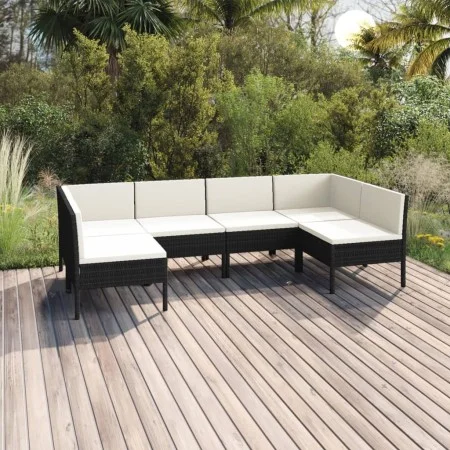 6-piece garden furniture set and black synthetic rattan cushions by vidaXL, Garden sets - Ref: Foro24-3094588, Price: 468,69 ...