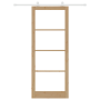 Puerta Deslizante con Juego de Hardware 'ORKDAL'Madera Sólida y Vidrio de , Puertas para el hogar - Ref: Foro24-3332067, Prec...