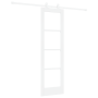 Puerta Deslizante con Juego de Hardware 'ORKDAL'Madera Sólida Blanca y Vidrio de , Puertas para el hogar - Ref: Foro24-333207...