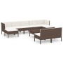 Garden furniture set 10 pieces and brown synthetic rattan cushions by vidaXL, Garden sets - Ref: Foro24-3094551, Price: 866,2...