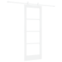 Puerta Deslizante con Juego de Hardware 'ORKDAL'Blanca de Madera Maciza y Vidrio de , Puertas para el hogar - Ref: Foro24-333...