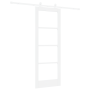Puerta Deslizante con Juego de Hardware 'ORKDAL'Blanca de Madera Maciza y Vidrio de , Puertas para el hogar - Ref: Foro24-333...