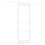 Puerta Deslizante con Juego de Accesorios 'ORKDAL'Blanca de Madera Sólida y Vidrio de , Puertas para el hogar - Ref: Foro24-3...
