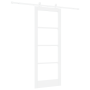 Puerta Deslizante con Juego de Accesorios 'ORKDAL'Blanca de Madera Sólida y Vidrio de , Puertas para el hogar - Ref: Foro24-3...