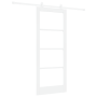 Puerta Deslizante con Juego de Accesorios 'ORKDAL'Madera Sólida Blanca y Vidrio de , Puertas para el hogar - Ref: Foro24-3332...