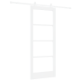 Puerta Deslizante con Juego de Accesorios 'ORKDAL'Madera Sólida Blanca y Vidrio de , Puertas para el hogar - Ref: Foro24-3332...