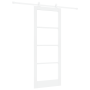 Puerta Deslizante con Juego de Hardware 'ORKDAL'Madera Sólida y Cristal Blanca de , Puertas para el hogar - Ref: Foro24-33320...
