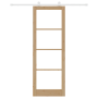 Puerta Deslizante con Juego de Hardware 'ORKDAL'Madera Maciza y Vidrio de , Puertas para el hogar - Ref: Foro24-3332085, Prec...