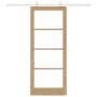 Puerta Deslizante con Juego de Hardware 'ORKDAL'Madera Sólida y Vidrio de , Puertas para el hogar - Ref: Foro24-3332089, Prec...