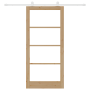 Puerta Deslizante con Kit 'ORKDAL'Madera Maciza y Vidrio de , Puertas para el hogar - Ref: Foro24-3332091, Precio: 222,04 €, ...