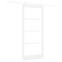 Puerta Deslizante con Juego de Herrajes 'ORKDAL'Madera Sólida Blanca y Cristal de , Puertas para el hogar - Ref: Foro24-33320...