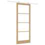 Puerta Deslizante con Juego de Hardware 'ORKDAL'Madera Sólida y Cristal de , Puertas para el hogar - Ref: Foro24-3332095, Pre...