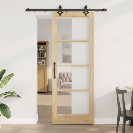 Juego de Puertas Deslizantes 78x211 cm Madera Maciza de Pino de , Puertas para el hogar - Ref: Foro24-3332273, Precio: 209,37...
