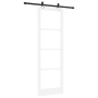 Puerta Corredera con Juego de Herrajes Blanca 78x232 cm Madera Maciza de Pino de , Puertas para el hogar - Ref: Foro24-333227...