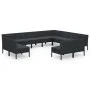12-piece garden furniture set with black synthetic rattan cushions by vidaXL, Garden sets - Ref: Foro24-3094485, Price: 978,0...