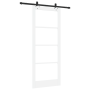 Puerta Deslizante con Juego de Hardware Blanco 86x211 cm Madera Maciza de Pino de , Puertas para el hogar - Ref: Foro24-33322...