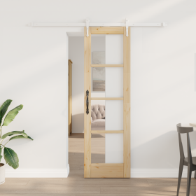 Puerta Corredera con Juego de Herrajes 61x198.5 cm de Madera Sólida de Pino de , Puertas para el hogar - Ref: Foro24-3332349,...