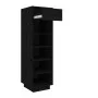 Schuhschrank aus massivem schwarzem Kiefernholz, 30 x 34 x 105 cm von vidaXL, Schuhregale und Schuhorganisatoren - Ref: Foro2...