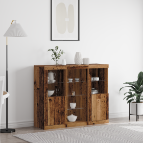 Aparador con Luces LED Madera Vintage 123x37x100 cm de , Aparadores - Ref: Foro24-3333119, Precio: 211,64 €, Descuento: %