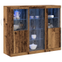Aparador con Luces LED Madera Vintage 123x37x100 cm de , Aparadores - Ref: Foro24-3333119, Precio: 211,64 €, Descuento: %