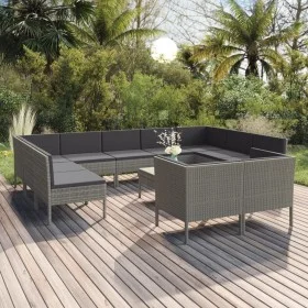 12-piece garden furniture set and gray synthetic rattan cushions by vidaXL, Garden sets - Ref: Foro24-3094622, Price: 996,24 ...