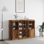 Aparador con luces LED Madera Vieja 142.5x37x100 cm Madera