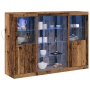 Aparador con luces LED Madera Vieja 142.5x37x100 cm Madera