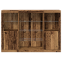 Aparador con luces LED Madera Vieja 142.5x37x100 cm Madera