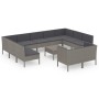 12-teiliges Gartenmöbel-Set und graue synthetische Rattankissen von vidaXL, Gartensets - Ref: Foro24-3094622, Preis: 1,00 €, ...