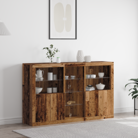 Sideboard con Luces LED Madera Vieja 162x37x100 cm Madera Elaborada de , Aparadores - Ref: Foro24-3333124, Precio: 248,41 €, ...