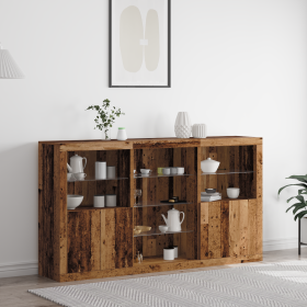 Aparador con Luces LED Madera Vieja 181.5x37x100 cm de , Aparadores - Ref: Foro24-3333125, Precio: 259,70 €, Descuento: %