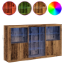 Aparador con Luces LED Madera Vieja 181.5x37x100 cm de , Aparadores - Ref: Foro24-3333125, Precio: 259,70 €, Descuento: %