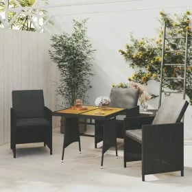 Garden table synthetic rattan and solid black acacia 70x70x72cm by vidaXL, Garden tables - Ref: Foro24-318692, Price: 92,26 €...