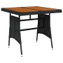 Garden table synthetic rattan and solid black acacia 70x70x72cm by vidaXL, Garden tables - Ref: Foro24-318692, Price: 93,48 €...