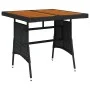 Garden table synthetic rattan and solid black acacia 70x70x72cm by vidaXL, Garden tables - Ref: Foro24-318692, Price: 92,26 €...
