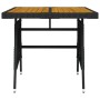 Garden table synthetic rattan and solid black acacia 70x70x72cm by vidaXL, Garden tables - Ref: Foro24-318692, Price: 93,48 €...