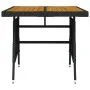 Garden table synthetic rattan and solid black acacia 70x70x72cm by vidaXL, Garden tables - Ref: Foro24-318692, Price: 92,26 €...
