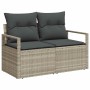Conjunto de sofá de jardín 9 pcs Gris claro Poliratán