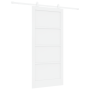 Puerta Corrediza con Juego de Hardware 'ORKDAL'Blanca de Madera Maciza de Pino de , Puertas para el hogar - Ref: Foro24-33334...