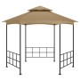 Cenador con paredes laterales gris taupe 3,1x2,7 m