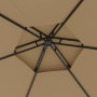 Cenador con paredes laterales gris taupe 3,1x2,7 m