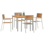 Juego de Comedor de Jardín de 5 Piezas de Madera Maciza de Teca de , Mesas de jardín - Ref: Foro24-3334798, Precio: 686,01 €,...