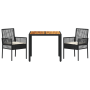 Conjunto de Muebles de Comedor Set de 3 Negro Madera Duradero