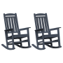 Sillas Mecedoras de Jardín 2 pcs Azul Marino 70x92x107.5 cm HDPE de , Sillas de jardín - Ref: Foro24-3335811, Precio: 273,25 €