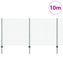 Cerca de Eslabones de Cadena con 10 postes en U Verde 1.2x10 m de acero de , Postes de cerca - Ref: Foro24-3336233, Precio: 1...